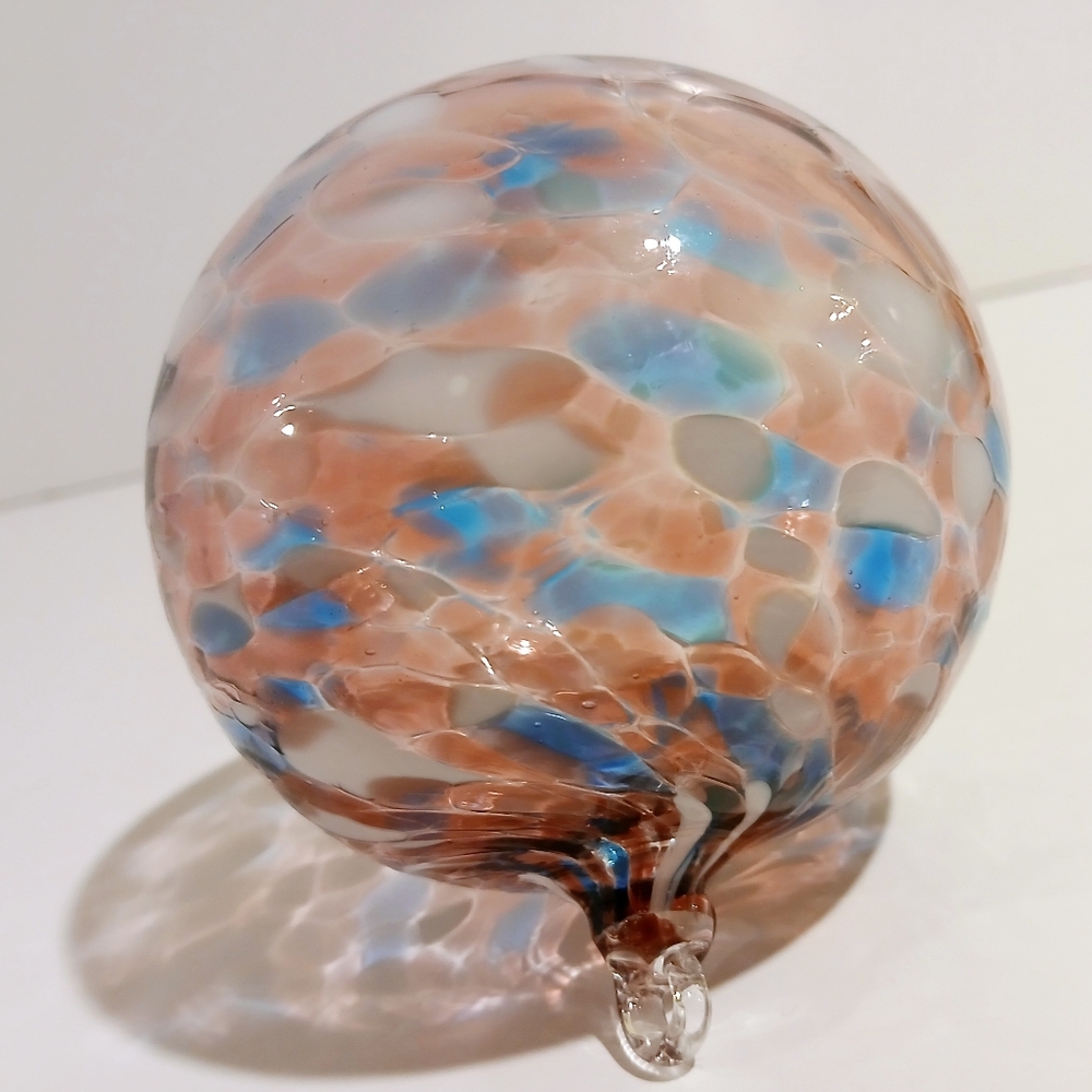 Handcrafted Glass Art Sphere - Multicolor